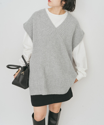 Spick & Span | オーバーサイズVネックニットベスト(ベスト)