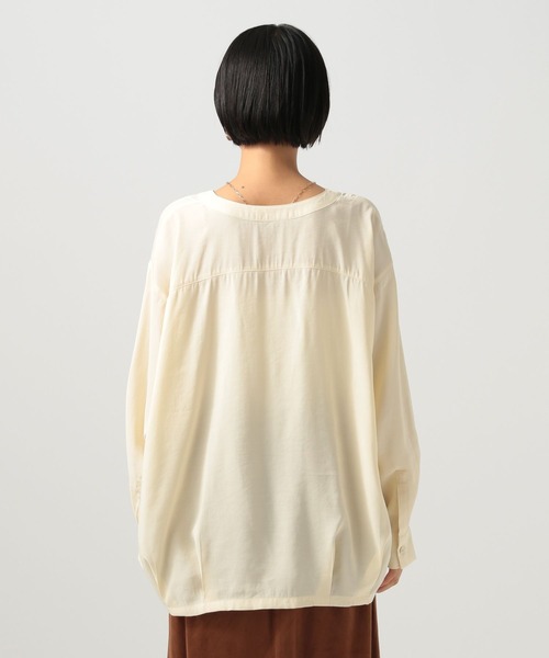 BAYFLOW(ベイフロー)の「ドロストヘムロングスリーブブラウス(シャツ/ブラウス・レディース・ブラウン/ネイビー/アイボリー・FREE)」の10枚目の写真