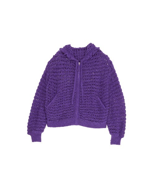 ELCHELE(エルチェレ)の「BABY KNIT HOODIE(カーディガン/ボレロ・レディース・オフホワイト/ミント/パープル・FREE)」の9枚目の写真