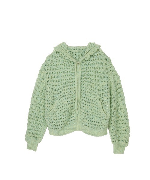 ELCHELE(エルチェレ)の「BABY KNIT HOODIE(カーディガン/ボレロ・レディース・オフホワイト/ミント/パープル・FREE)」の16枚目の写真
