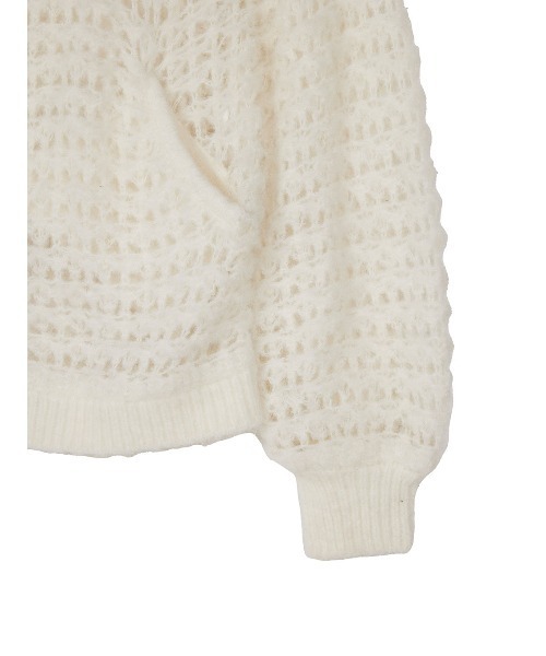 ELCHELE(エルチェレ)の「BABY KNIT HOODIE(カーディガン/ボレロ・レディース・オフホワイト/ミント/パープル・FREE)」の14枚目の写真