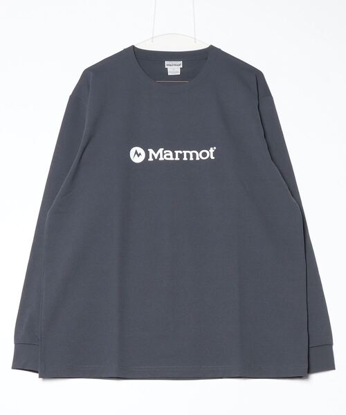 MARMOT（マーモット）の「マーモット  Marmot Logo L/S T-Shirts（Tシャツ/カットソー・メンズ・ダークグレー/ホワイト・M/L/LL/3L）」の2枚目の写真
