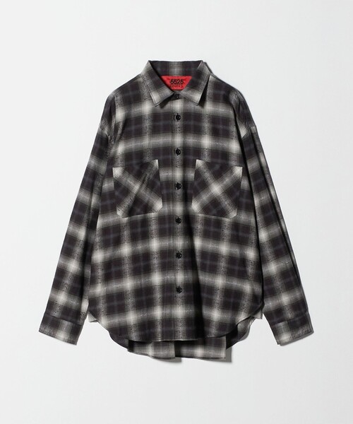 5525Gallery（ゴーゴーニーゴーギャラリー）の「【別注】 ＜5525gallery＞チェック ネル シャツ 1（シャツ/ブラウス・メンズ・ダークブラウン/ベージュ/ブラック・M/L）」の2枚目の写真