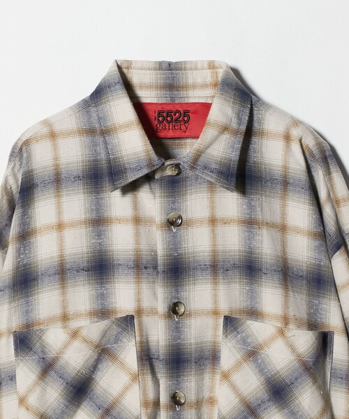 5525Gallery（ゴーゴーニーゴーギャラリー）の「【別注】 ＜5525gallery＞チェック ネル シャツ 1（シャツ/ブラウス・メンズ・ダークブラウン/ベージュ/ブラック・M/L）」の5枚目の写真
