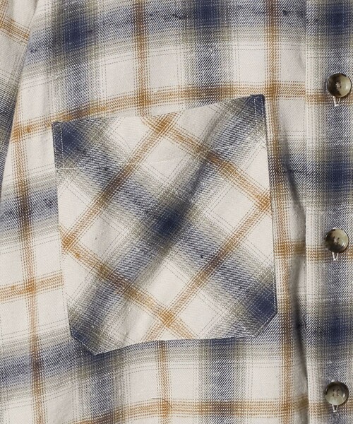 5525Gallery（ゴーゴーニーゴーギャラリー）の「【別注】 ＜5525gallery＞チェック ネル シャツ 1（シャツ/ブラウス・メンズ・ダークブラウン/ベージュ/ブラック・M/L）」の10枚目の写真