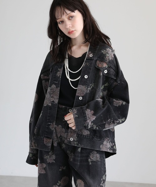 セール】・SUGAR SPOON フラワーptオーバーGジャン（デニムジャケット