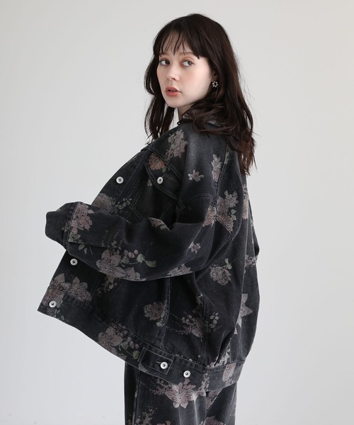 セール】・SUGAR SPOON フラワーptオーバーGジャン（デニムジャケット