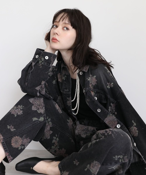 セール】・SUGAR SPOON フラワーptオーバーGジャン（デニムジャケット