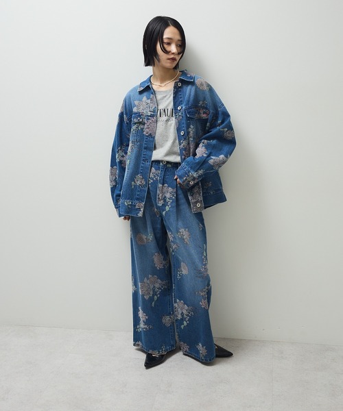 セール】・SUGAR SPOON フラワーptオーバーGジャン（デニムジャケット