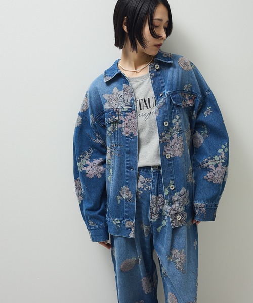 セール】・SUGAR SPOON フラワーptオーバーGジャン（デニムジャケット
