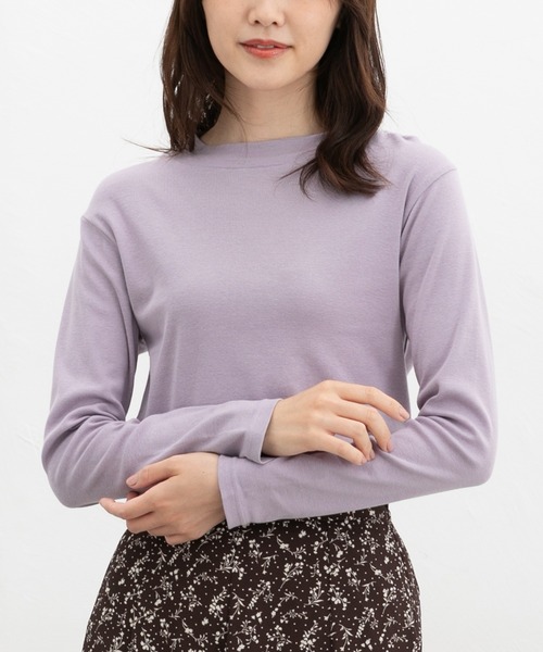 Honeys(ハニーズ)の「【ハニぽか・吸湿発熱】あったか綿ハイネックT(Tシャツ/カットソー・レディース・ブラック/アイボリー/グリーン/ラベンダー/イエロー・LL/L/S/M)」の12枚目の写真