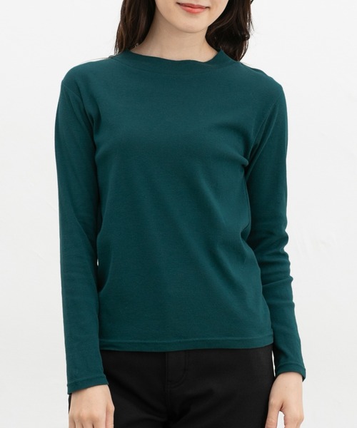 Honeys(ハニーズ)の「【ハニぽか・吸湿発熱】あったか綿ハイネックT(Tシャツ/カットソー・レディース・ブラック/アイボリー/グリーン/ラベンダー/イエロー・LL/L/S/M)」の17枚目の写真