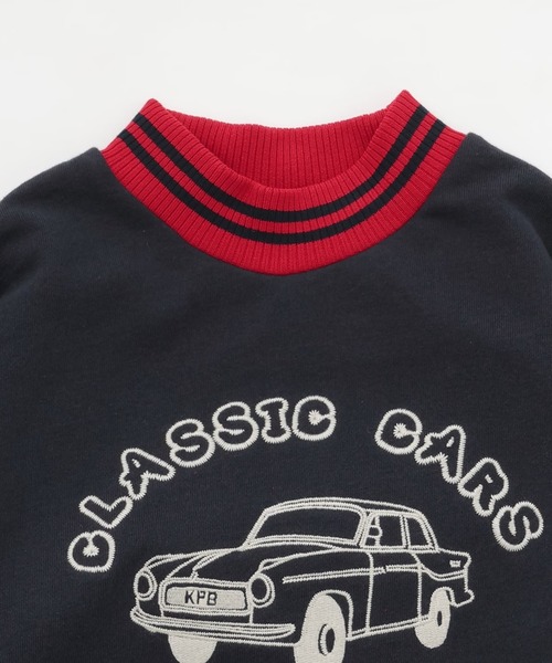 KP BOY（ケーピーボーイ）の「ラインリブ トレーナー（スウェット・キッズ・チャコールグレー/ネイビー・120cm/130cm/140cm/150cm/160cm）」の4枚目の写真