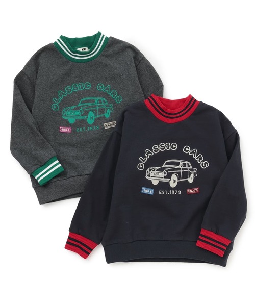 KP BOY（ケーピーボーイ）の「ラインリブ トレーナー（スウェット・キッズ・チャコールグレー/ネイビー・120cm/130cm/140cm/150cm/160cm）」の9枚目の写真