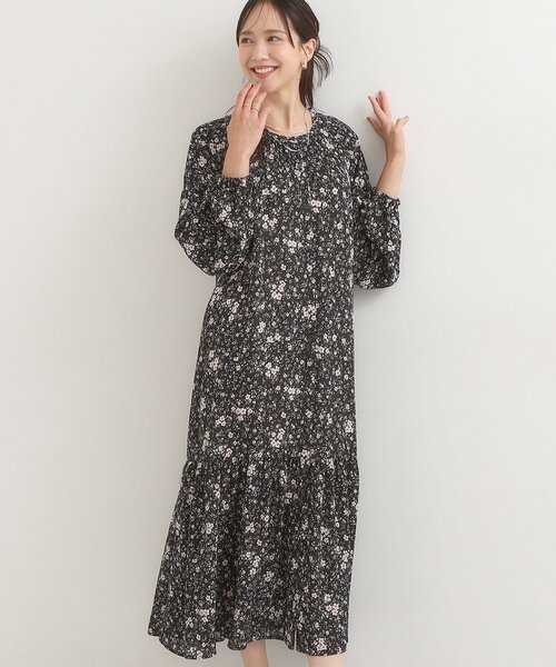 セール】【前後2WAY】1枚で着映える フラワープリント マキシ