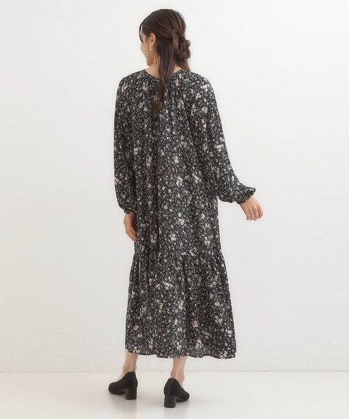 セール】【前後2WAY】1枚で着映える フラワープリント マキシ