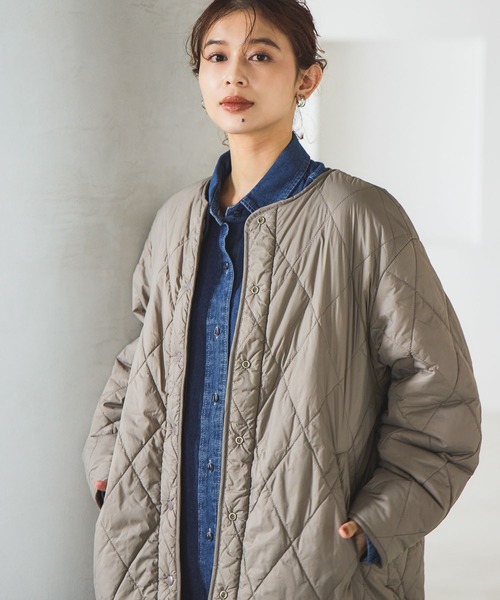 studio CLIP（スタディオクリップ）の「リバーシブルキルトブルゾン（ブルゾン・レディース・スモーク/モカ/オフホワイト/カーキ・FREE）」の2枚目の写真