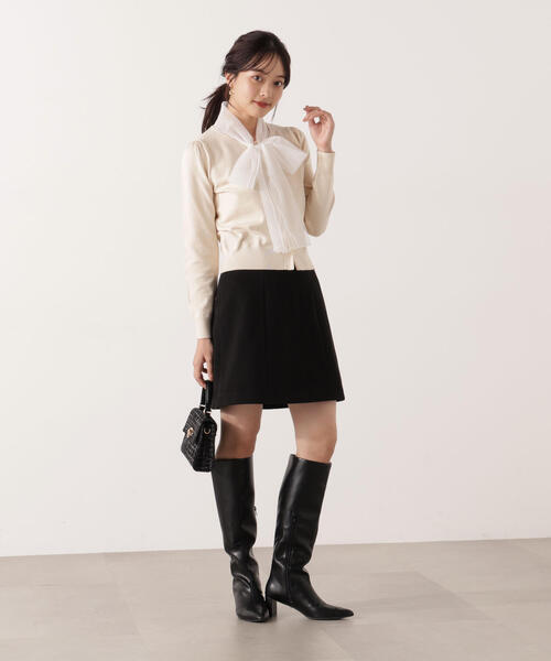 PROPORTION BODY DRESSING(プロポーションボディドレッシング)の「<E>ボウタイ付きニット / 1215275100(ニット/セーター・レディース・グレー系その他/ホワイト系その他・FREE)」の10枚目の写真