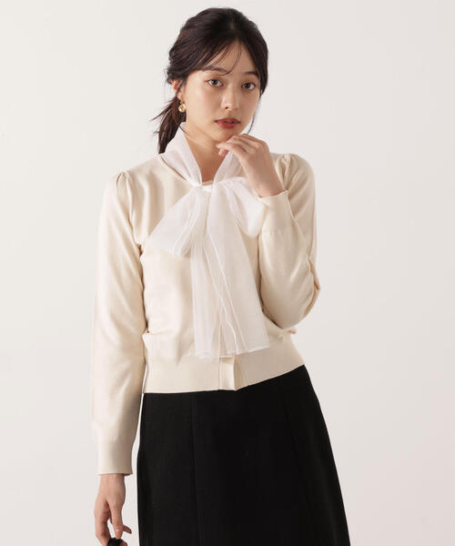 PROPORTION BODY DRESSING(プロポーションボディドレッシング)の「<E>ボウタイ付きニット / 1215275100(ニット/セーター・レディース・グレー系その他/ホワイト系その他・FREE)」の12枚目の写真