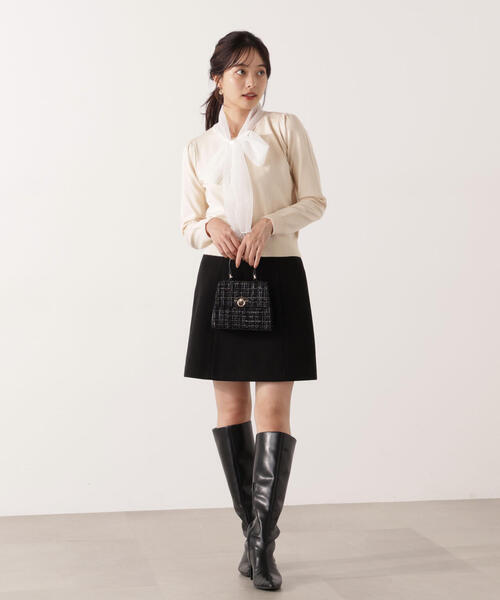 PROPORTION BODY DRESSING(プロポーションボディドレッシング)の「<E>ボウタイ付きニット / 1215275100(ニット/セーター・レディース・グレー系その他/ホワイト系その他・FREE)」の16枚目の写真