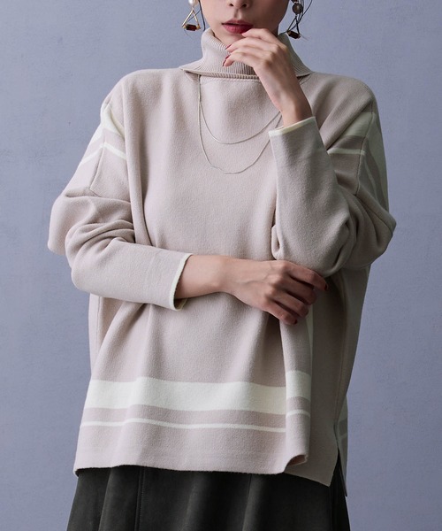 セール】ネックレス付きスクエアラインニット（ニット/セーター