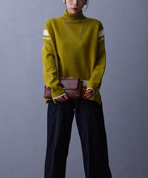 セール】ネックレス付きスクエアラインニット（ニット/セーター