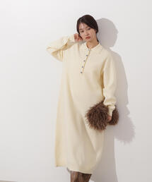 N.（N. Natural Beauty Basic） | スキッパーネックニットワンピース(ワンピース)