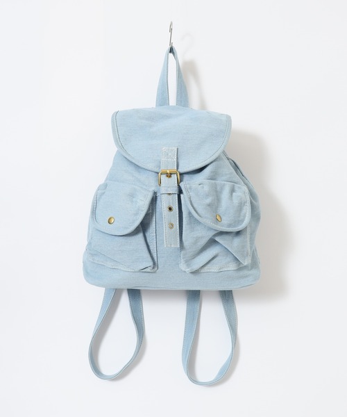 crossi(クロッシー)の「Crossi フラップ付ポケットデザイン デニムリュック(バックパック/リュック・レディース・ネイビー/ブルー・FREE)」の4枚目の写真