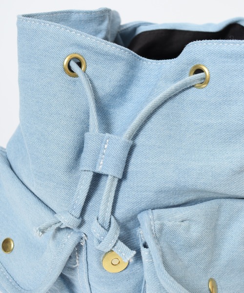 crossi(クロッシー)の「Crossi フラップ付ポケットデザイン デニムリュック(バックパック/リュック・レディース・ネイビー/ブルー・FREE)」の15枚目の写真