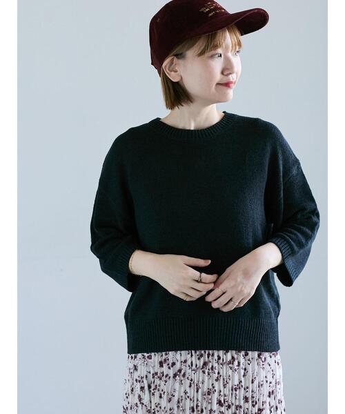 Lugnoncure(ルノンキュール)の「テープヤーンクルーネックニット(ニット/セーター・レディース・グレー/ブラック/パープル/ブラウン・F)」の1枚目の写真