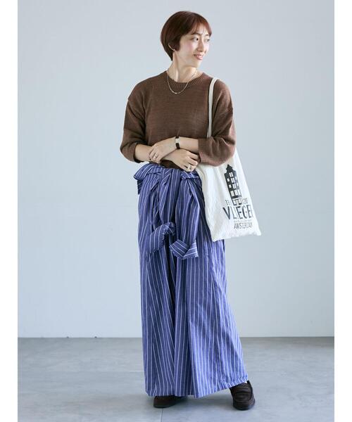 Lugnoncure(ルノンキュール)の「テープヤーンクルーネックニット(ニット/セーター・レディース・グレー/ブラック/パープル/ブラウン・F)」の6枚目の写真