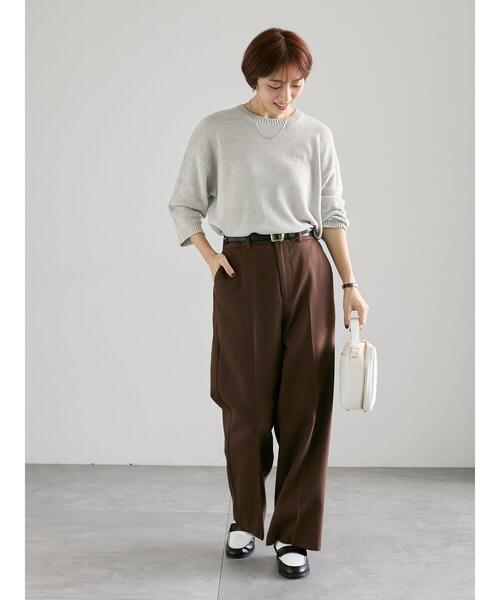 Lugnoncure(ルノンキュール)の「テープヤーンクルーネックニット(ニット/セーター・レディース・グレー/ブラック/パープル/ブラウン・F)」の9枚目の写真