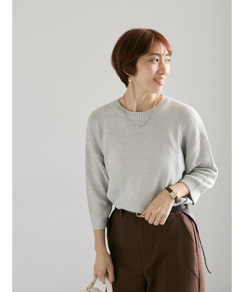 Lugnoncure(ルノンキュール)の「テープヤーンクルーネックニット(ニット/セーター・レディース・グレー/ブラック/パープル/ブラウン・F)」の10枚目の写真