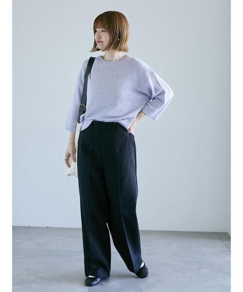 Lugnoncure(ルノンキュール)の「テープヤーンクルーネックニット(ニット/セーター・レディース・グレー/ブラック/パープル/ブラウン・F)」の14枚目の写真