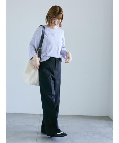 Lugnoncure(ルノンキュール)の「テープヤーンクルーネックニット(ニット/セーター・レディース・グレー/ブラック/パープル/ブラウン・F)」の15枚目の写真