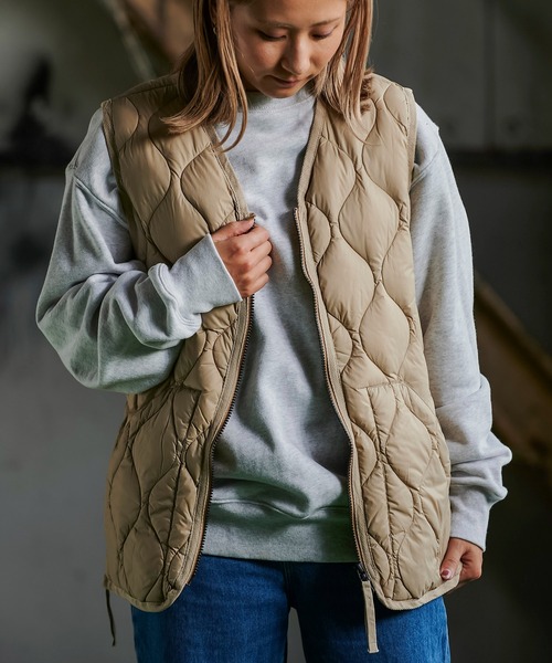 TAION ミリタリーVネックダブルジップダウンベスト TAION-001ALSZML-1