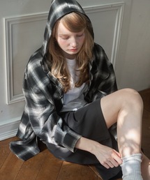 Birthday room | フードビッグチェックシャツ/hooded big check shirt(シャツ/ブラウス)