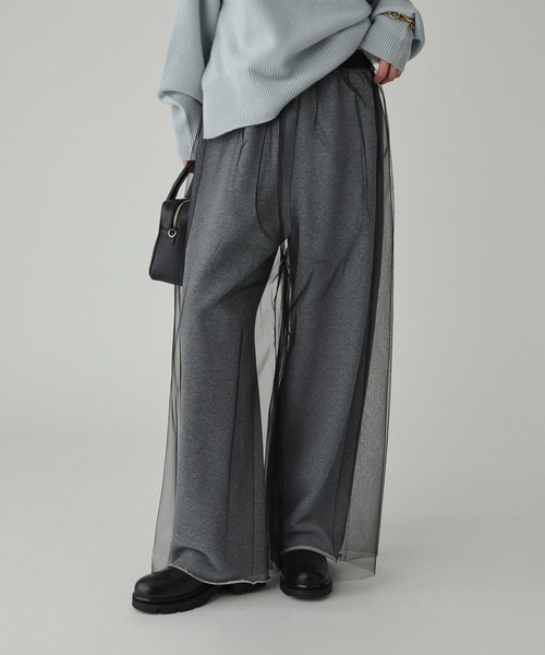 BABYLONE（バビロン）の「チュール付き裏毛パンツ（その他パンツ・レディース・ブラック/グレー・フリー）」の2枚目の写真