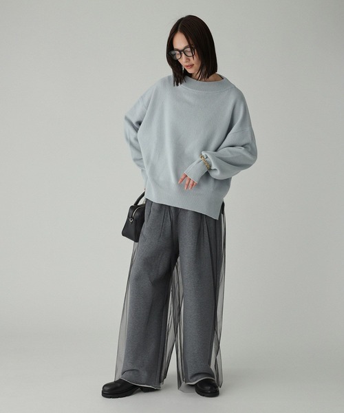 BABYLONE（バビロン）の「チュール付き裏毛パンツ（その他パンツ・レディース・ブラック/グレー・フリー）」の6枚目の写真