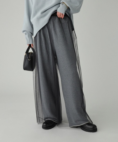 BABYLONE（バビロン）の「チュール付き裏毛パンツ（その他パンツ・レディース・ブラック/グレー・フリー）」の3枚目の写真