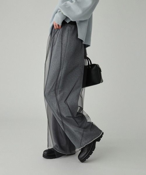 BABYLONE（バビロン）の「チュール付き裏毛パンツ（その他パンツ・レディース・ブラック/グレー・フリー）」の4枚目の写真