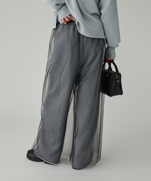 BABYLONE（バビロン）の「チュール付き裏毛パンツ（その他パンツ・レディース・ブラック/グレー・フリー）」の5枚目の写真