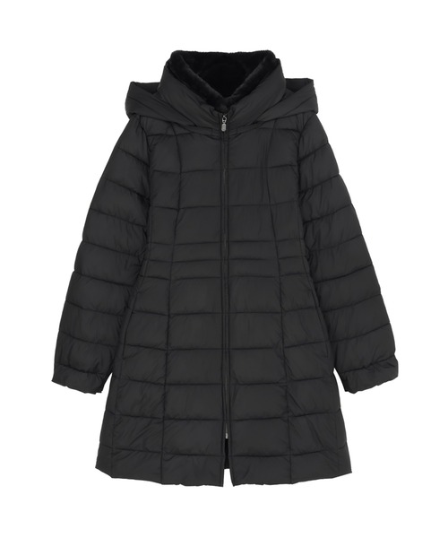 TOKYO SHIRTS（トウキョウシャツ）の「ファイバーダウンコート（ダウンジャケット/コート・レディース・ベージュ/ブラック・M/L）」の5枚目の写真