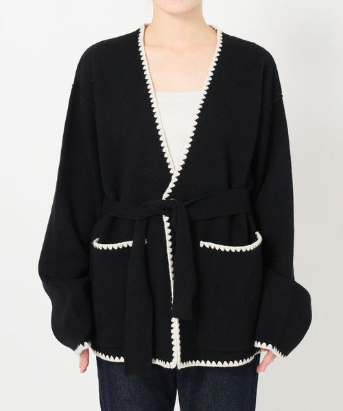 ブランケットステッチニットジャケット ブランケットステッチニットジャケット（その他アウター）｜SLOBE IENA