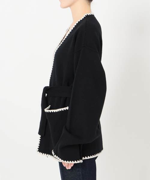 slobeiena ブランケットステッチニットジャケット ブランケットステッチニットジャケット（その他アウター）｜SLOBE IENA