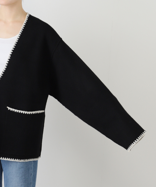 ブランケットステッチニットジャケット（その他アウター）｜SLOBE IENA