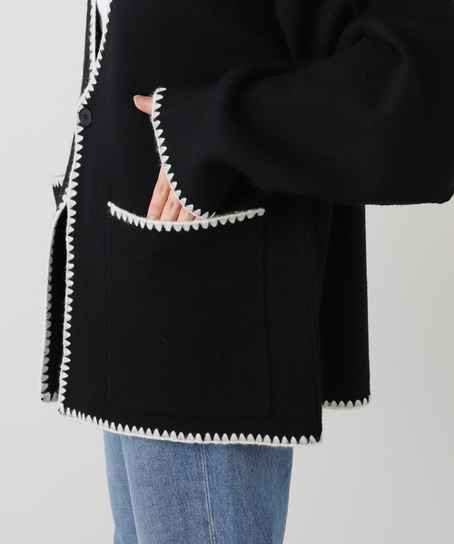 ブランケットステッチニットジャケット（その他アウター）｜SLOBE IENA