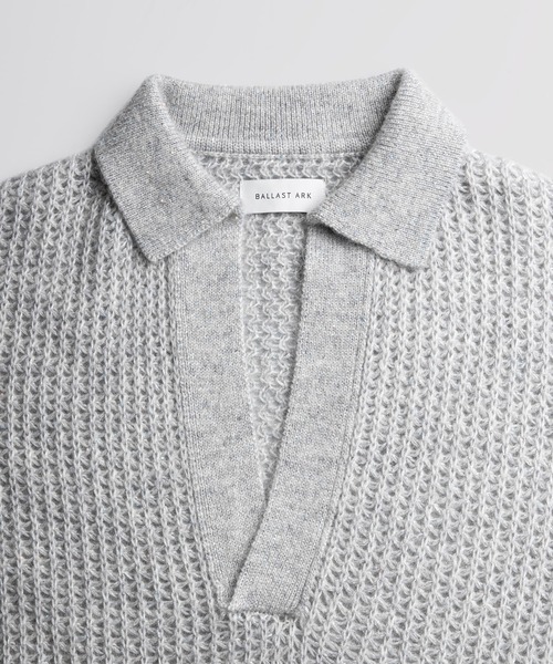 BALLAST ARK（バラストアーク）の「BALLAST ARK / バラストアーク：Sequined Glow Skipper Knit：BA12-KN01[AST]（ニット/セーター・メンズ・グレー/ブラック/ブラウン・M/L）」の13枚目の写真