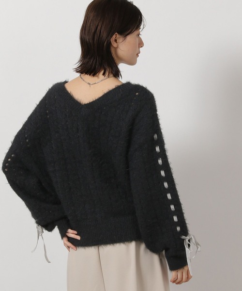 LAKOLE（ラコレ）の「2WAYシャギーニットプルオーバー / 598885（ニット/セーター・レディース・アイボリー/グレイッシュベージュ/ブラック・FREE）」の16枚目の写真