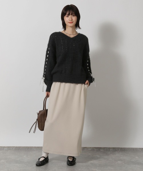 LAKOLE（ラコレ）の「2WAYシャギーニットプルオーバー / 598885（ニット/セーター・レディース・アイボリー/グレイッシュベージュ/ブラック・FREE）」の19枚目の写真